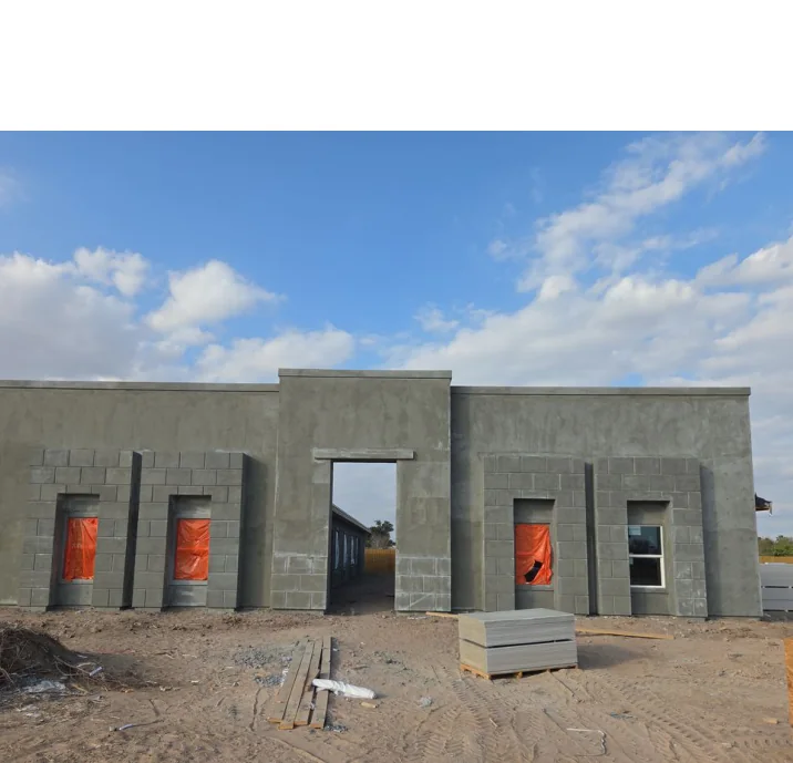 Stucco windows and insulation progress